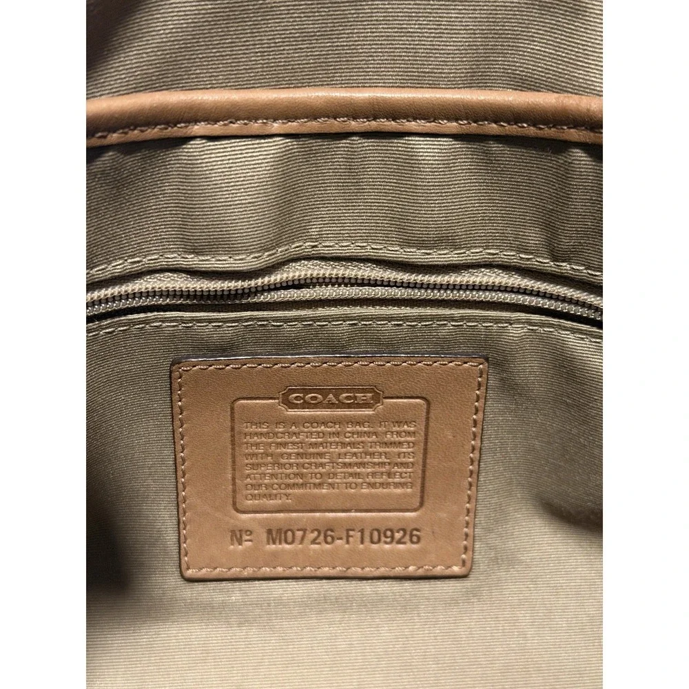 Coach Soho Flap Shoulder Bag Womens Small Brown Tan Mini Signature Canvas Buckle